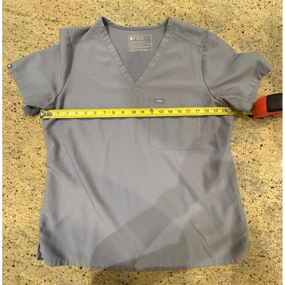 Figs Catarina One Pocket Scrub Top Women Gray, Size L